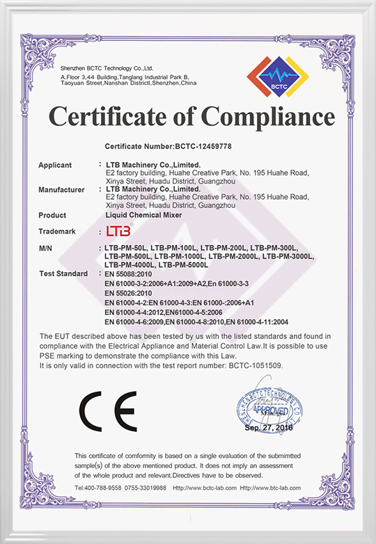 LTB's Certificate of Compliance