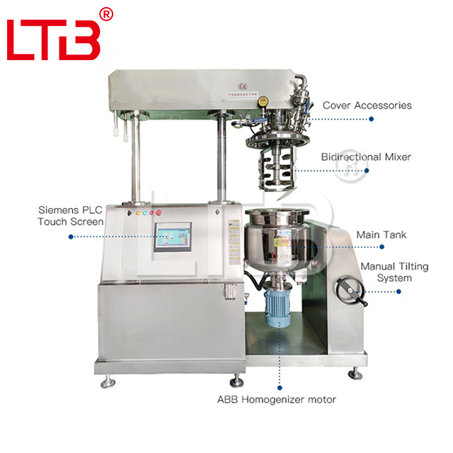 50L 100L High Speed Mayonnaise Vacuum Homogenizer Cosmetic Cream Mixer Food Paste Ketchup Mixing Tank Manufacturer