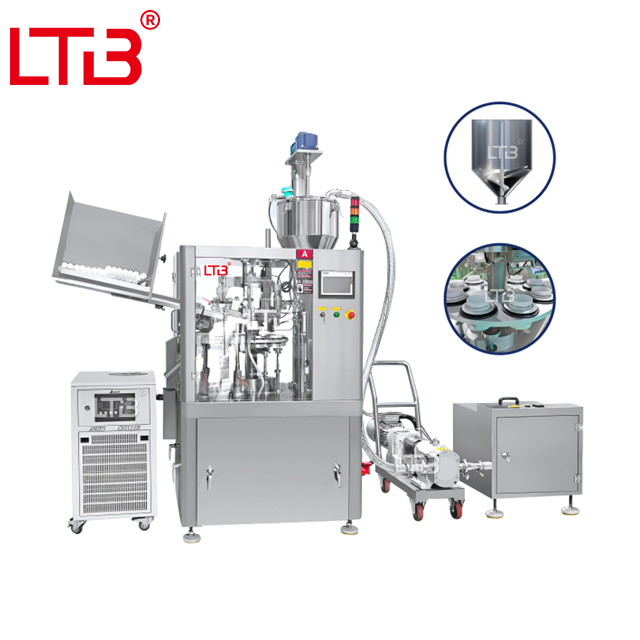 Automatic Lip Gross Shampoo Conditioner Cosmetic Cream Lotion Plastic Composite Tube Filling Sealing Machine Packing Equipment