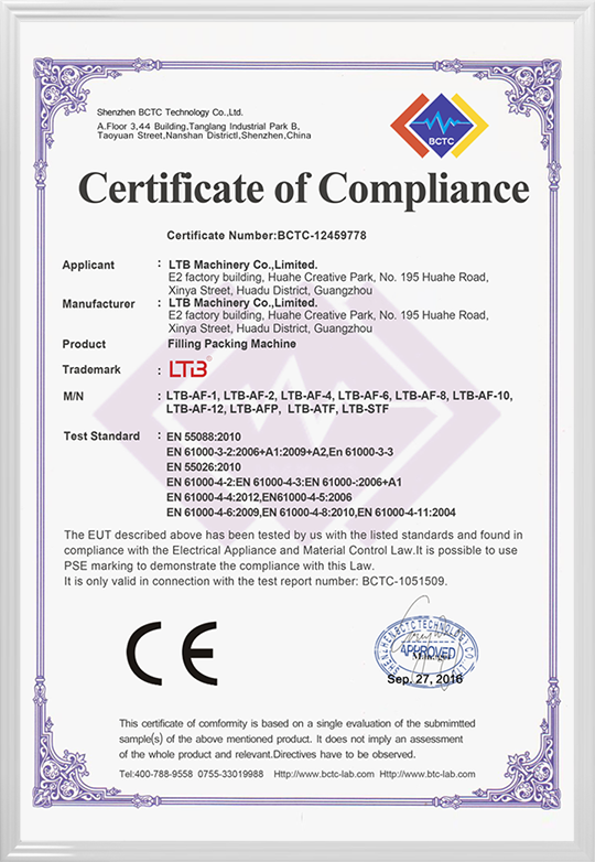 LTB's Certificate of Compliance