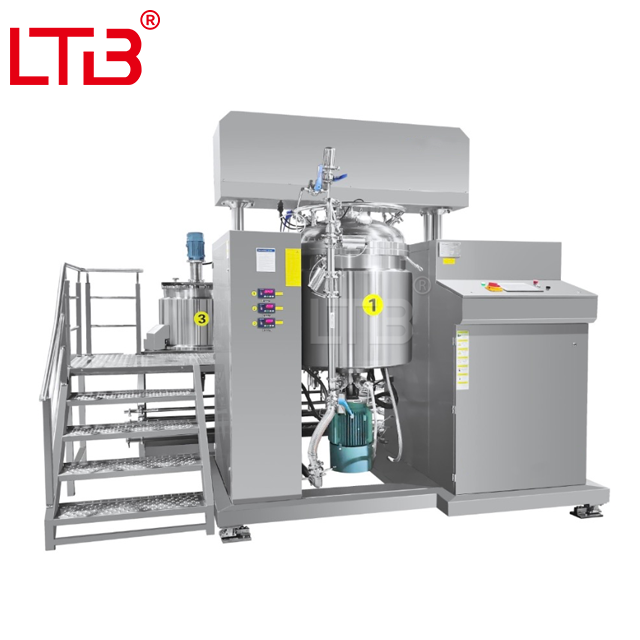 1T 2T 3T High Efficient Hydraulic Lifting Vacuum Emulsifying Mixer Face Cosmetic Creams Emulsifying Mixing Tank Reactor Price