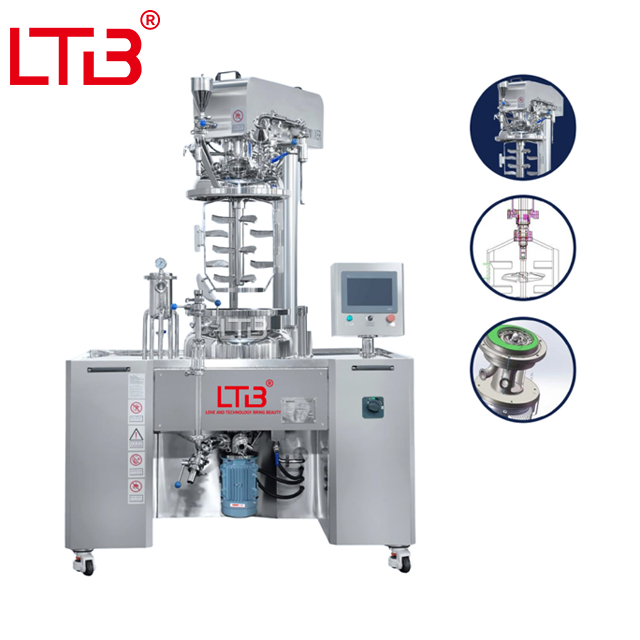 5L 10L 20L Small Scale Lab Vacuum Emulsifying Mixer Emulsifier Cosmetic Face Body Lotion Cream Making Machine
