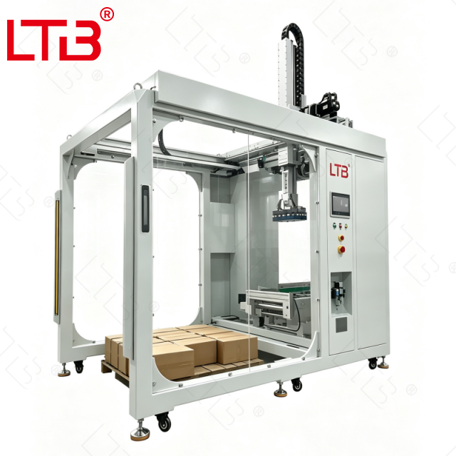 Automatic Carton Wooden Case Box Stacking Robot Palletizer End-of-Line Palletizing Packaging Machine